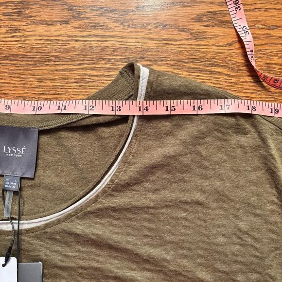 Lysse Jungle Khaki Classic Tee Short Sleeve Women's Size L 95% Linen NWT - Picture 9 of 12
